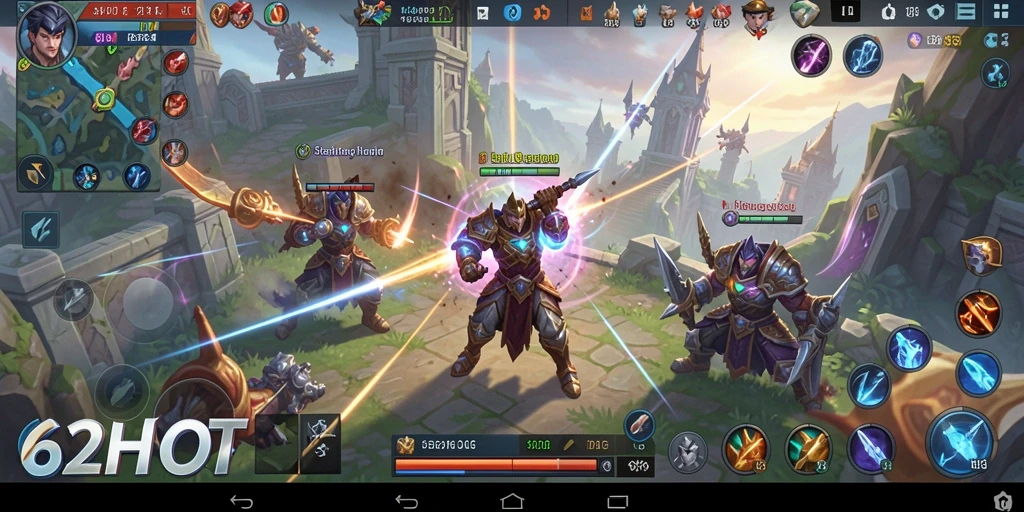 Tampilan gameplay menegangkan dari 62HOT saat peperangan dimulai.
