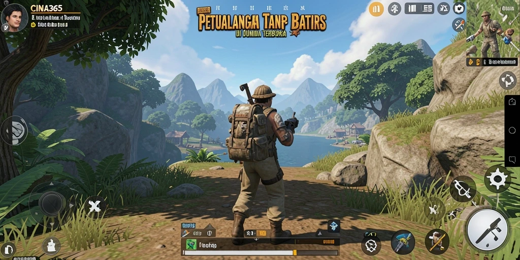 Tangkapan layar menunjukkan gameplay CINA365 yang menakjubkan di dunia terbuka.