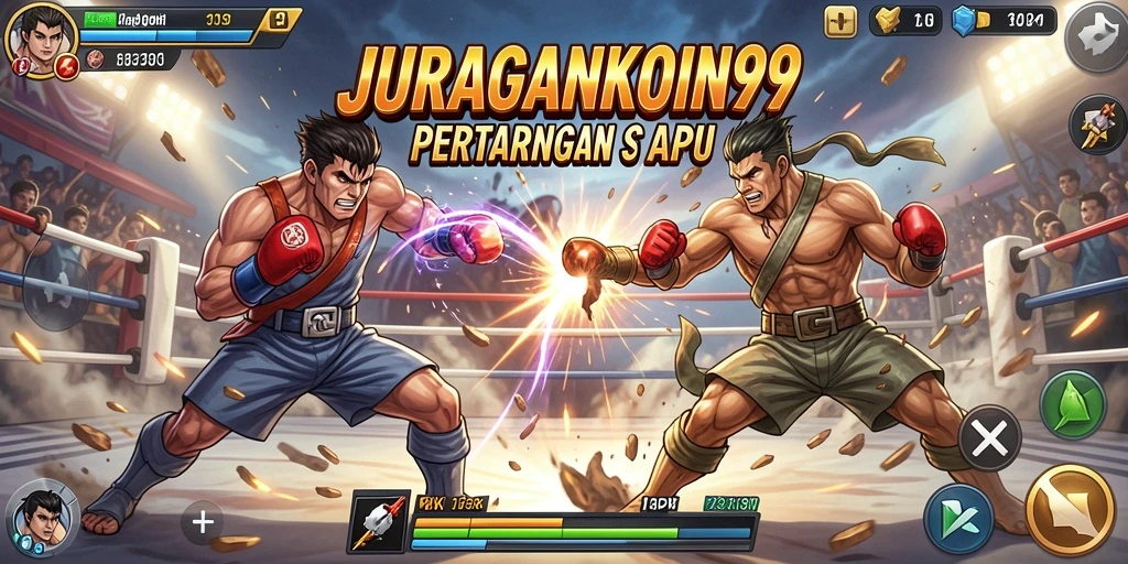 Tangkapan layar gameplay dari JURAGANKOIN99 menampilkan aksi pertarungan yang mendebarkan.