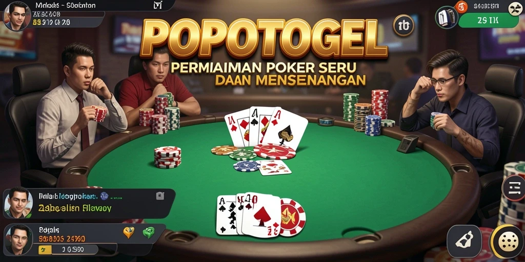 Tampilan menarik dari gameplay Poker di POPOTOGEL.