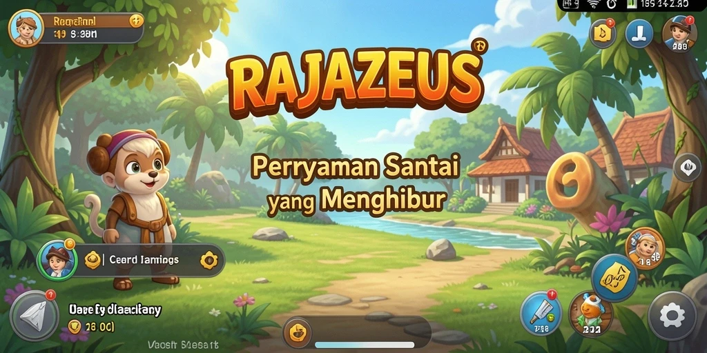 Tampilan gameplay menarik dari RAJAZEUS yang penuh warna.