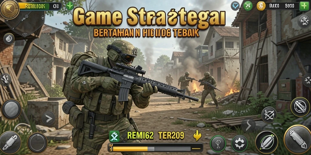 Screenshot utama REMI62 menampilkan aksi seru dalam game Battle Royale.