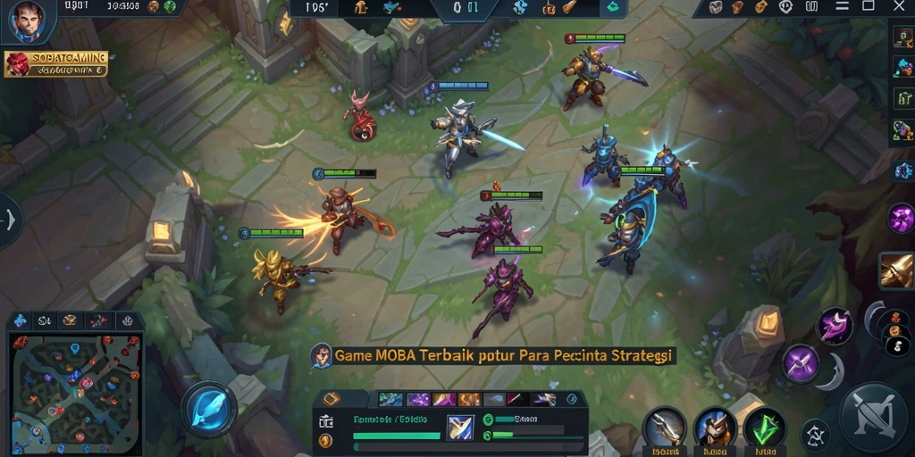 Tampilan screenshot <strong>SOBATGAMING</strong> menunjukkan aksi seru dalam pertarungan MOBA.