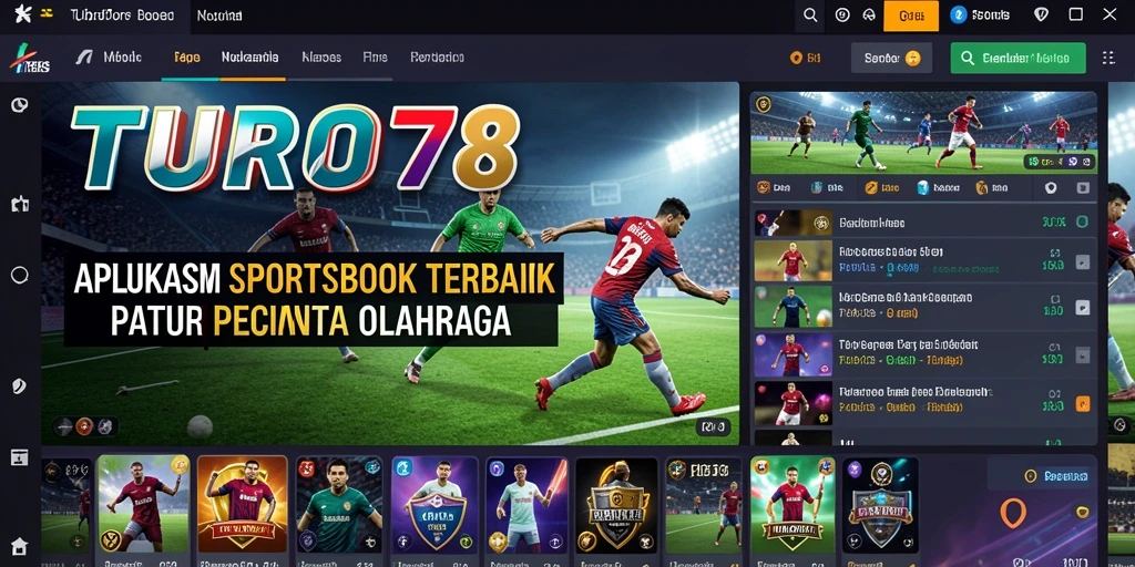 Screenshot utama TURBO78 menampilkan antarmuka taruhan olahraga yang menarik.