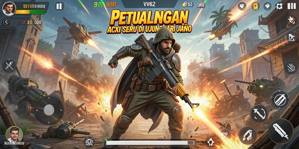 Tangkapan layar aksi mendebarkan dari gameplay VV62.