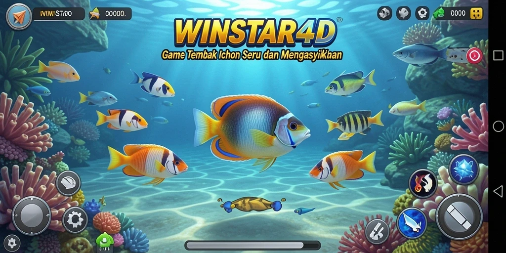 Screenshot gameplay WINSTAR4D menampilkan aksi seru Tembak Ikan.